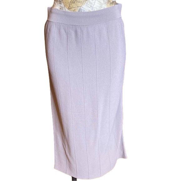 360 Sweater Dresses & Skirts - 360 Sweater Gray Taupe Long Maxi Knit Pencil Skirt Size Large Italian Yarn NWT